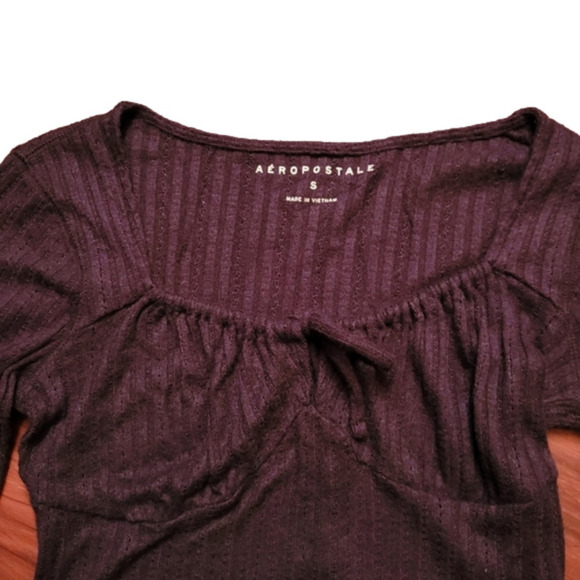𝅺AEROPOSTLE black long sleeve  crop top. VERY CUTE! Size S. EXCELLENT CONDITION! - Picture 3 of 5